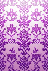 Fototapeta premium Intricate purple floral wallpaper pattern, damask style, royal, decor, blossom