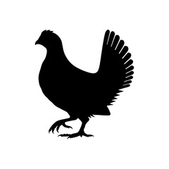 Ruffed grouse silhouette vector flat illustration design.