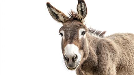 Obraz premium friendly donkey stands calmly looking directly at camera