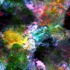 Fototapeta premium Multicolour space dyed marble seamless art texture background. Vivid mottled marl effect ombre home decor design. For tie dye and surface fashion all over backdrops.