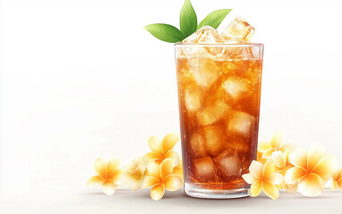 Cooling Thai Herbal Iced Tea in Classic Glass