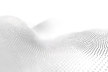 Abstract White Background with Black Dotted Wave Pattern Digital Art Graphic Design
