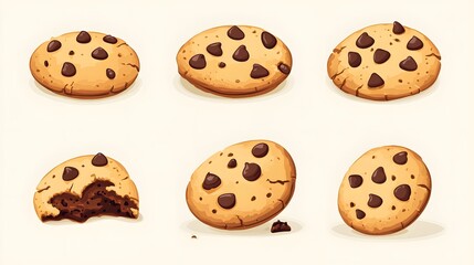 Decadent Bitten Chocolate Chip Cookie on a Crunchy Homemade Brown Background