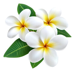 Naklejka premium PNG Tropical plumeria flowers leaves leaf petals.