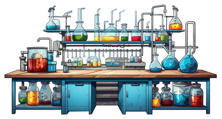 Fototapeta premium PNG Science lab biotechnology biochemistry container.