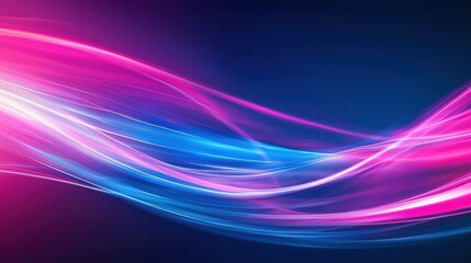 Vibrant Tech Gradient Waves in Blue and Pink with Dynamic Neon Light Trails for Modern Digital Backdrops