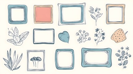 Collection of Doodle Frames in Various Shapes for Creative Designs