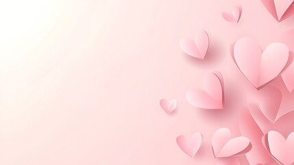 Pink hearts with romantic background. (1)