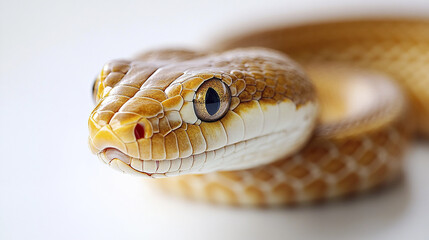 Obraz premium Close up of snake with intricate scales on white background