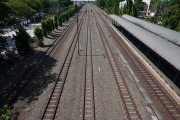 Fototapeta premium railway in train depo