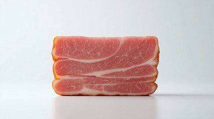 A block of cured pork slices