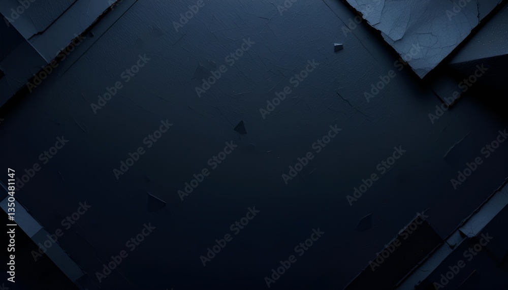 Poster A close up of dark blue geometric shapes and textures creating an abstract background design element