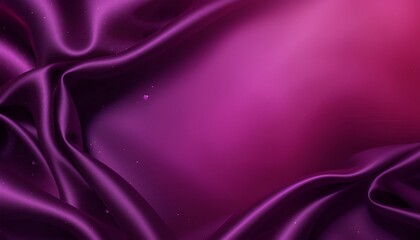 Fototapeta premium A luxurious purple silk fabric with soft folds and a small heart floating in the background space