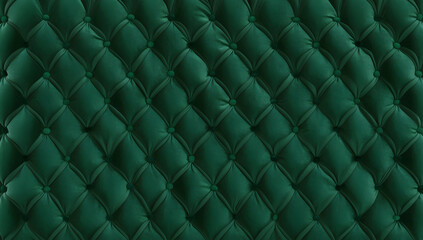 Luxurious emerald green tufted velvet upholstery fabric.