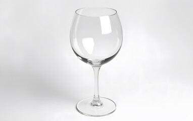 Empty Wine Glass on White Background Studio Shot