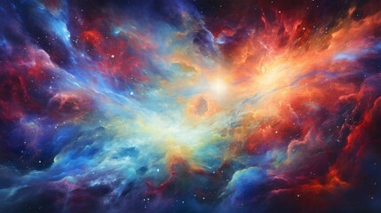 Fototapeta premium A photo of a mesmerizing cosmic abstract oil paint