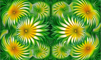 Abstract floral pattern, symmetrical design