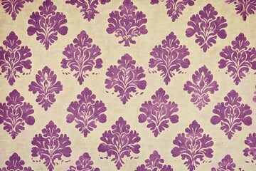 Fototapeta premium Repeating pattern of stylized floral shapes and off white background