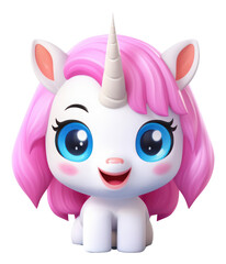 PNG Unicorn face figurine cute