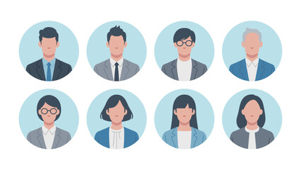 Set of business person user icons