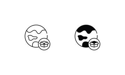 Global Shipping icons set vector stock illustration