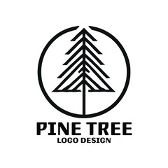 Pine Tree Vector Logo Design