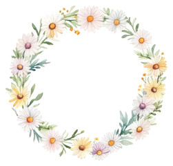 Fototapeta premium PNG Little daisy circle border pattern flower wreath.
