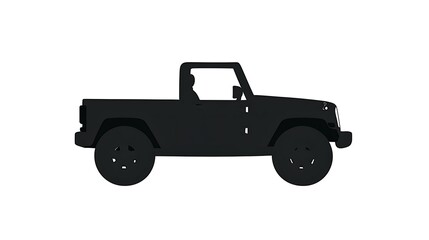 A black pickup truck with an outline and a white background