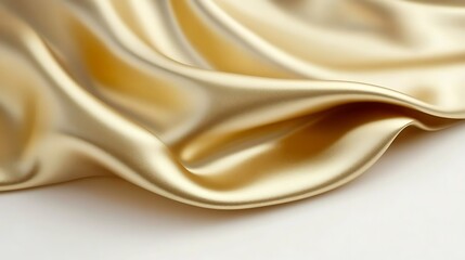 Obraz premium Golden fabric draped smoothly with elegant folds and beautiful sheen