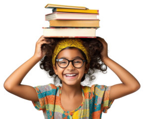 Glasses book publication smiling.