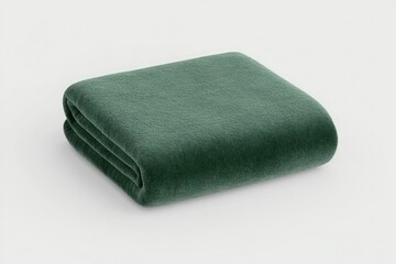 Folded dark green blanket