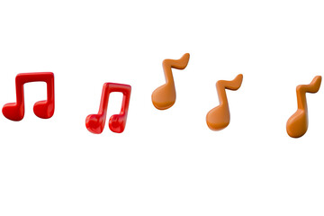 3d rendering, realistic 3d, 3d musical notation rendering material, transparent background