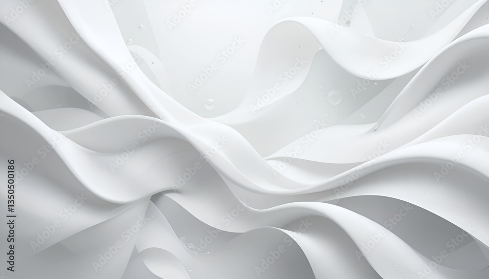 Poster abstract white waves and curves creating a flowing and smooth background with a clean and modern loo