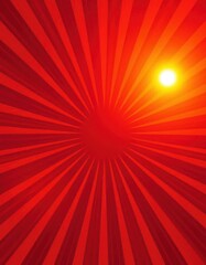 Vibrant sunburst pattern with radiating stripes in warm, sunset hues, rays, element