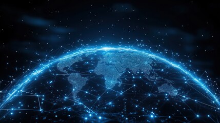 Obraz premium Global Network: A Digital Representation of Earth's Interconnectivity