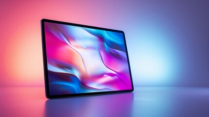 A large-screen tablet with a dual-camera setup and ultra-thin bezels on a white background.