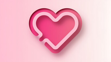 Pink heart paper cut style romantic love background vector graphic design