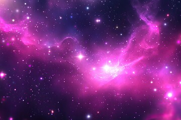 Obraz premium Majestic Nebula A Dazzling Display of Cosmic Pinks and Purples in the Deep Cosmos