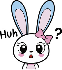 Surprised Bunny Vector Illustration for Cute Easter Designs

