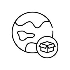 Global Shipping vector icon stock illustration