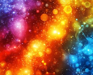 Fototapeta premium Colorful and luminous illustration of the cosmic universe with bright features