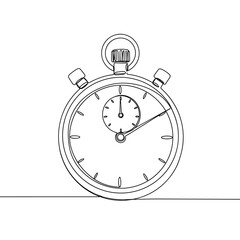 Obraz premium Stopwatch outline illustration on a plain background 