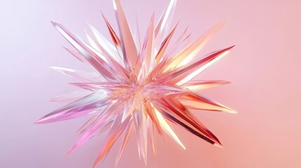 Obraz premium Abstract Pink Crystal Starburst Geometric Design