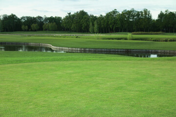 Beautiful view of golf course on sunny day