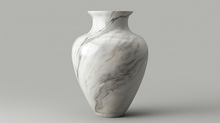 A marble vase with a smooth polished surface and subtle veining.