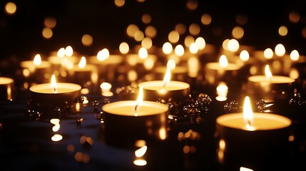 Burning Candles with Dark Background.