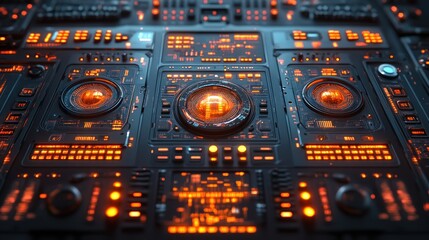 Obraz premium Futuristic Control Panel: Sci-Fi Interface Design