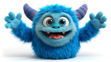 Obraz premium 3d blue monster