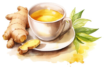 PNG Hot ginger tea food plant herbs.