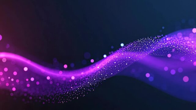 Looping Animation Abstract Background with Binary Code Cascading Down a Dark Digital Stream in Vibrant Blue and Purple Tones Representing Data Flow and Encryption in a Futuristic Technology Concept